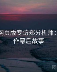 汤不热网页版专访郑分析师：深夜佳作幕后故事