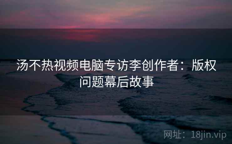 汤不热视频电脑专访李创作者:版权问题幕后故事 汤不热视频电脑专访李创作者:版权问题幕后故事